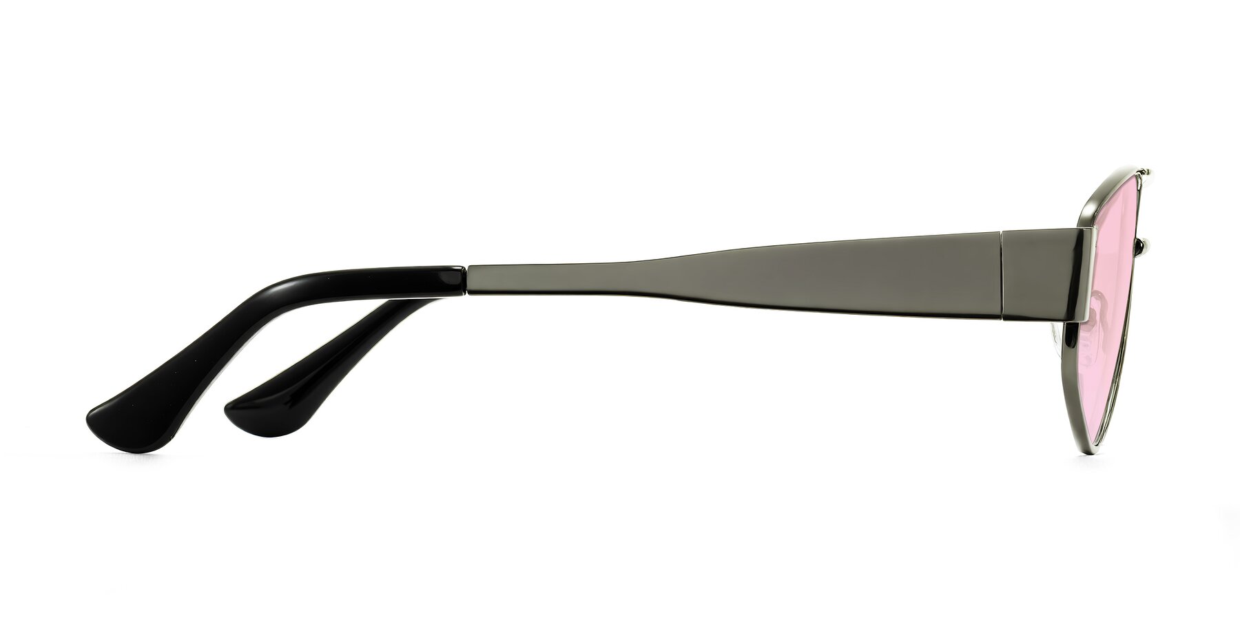 Side of Midney in Gunmetal with Light Pink Tinted Lenses