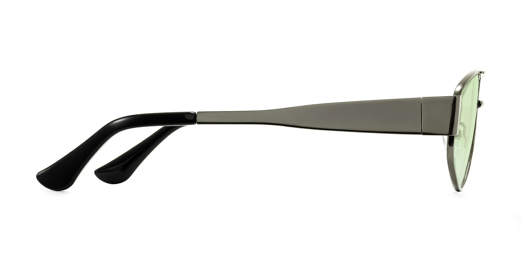 Side of Midney in Gunmetal with Light Green Tinted Lenses