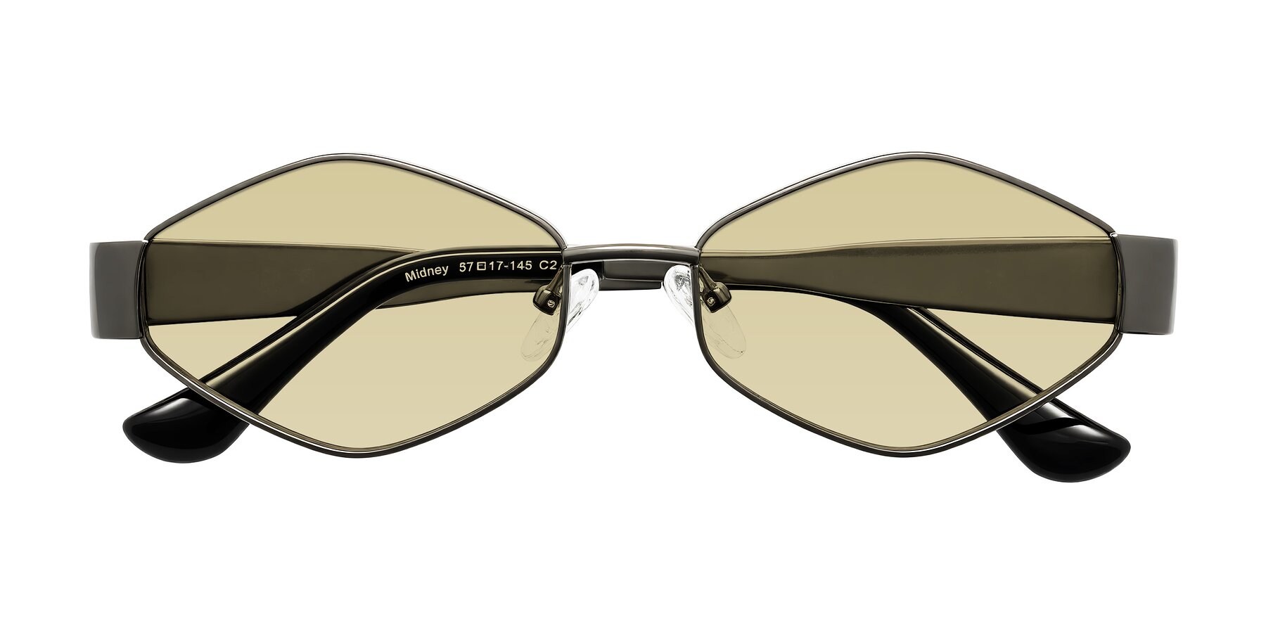Folded Front of Midney in Gunmetal with Light Champagne Tinted Lenses
