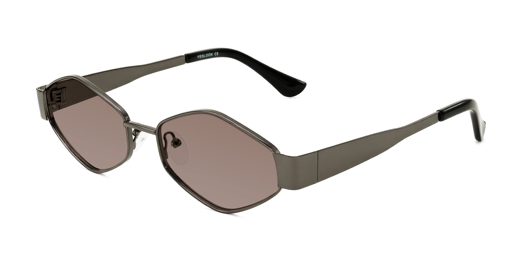 Angle of Midney in Gunmetal with Medium Brown Tinted Lenses
