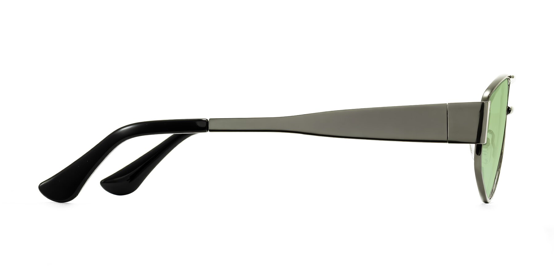 Side of Midney in Gunmetal with Medium Green Tinted Lenses