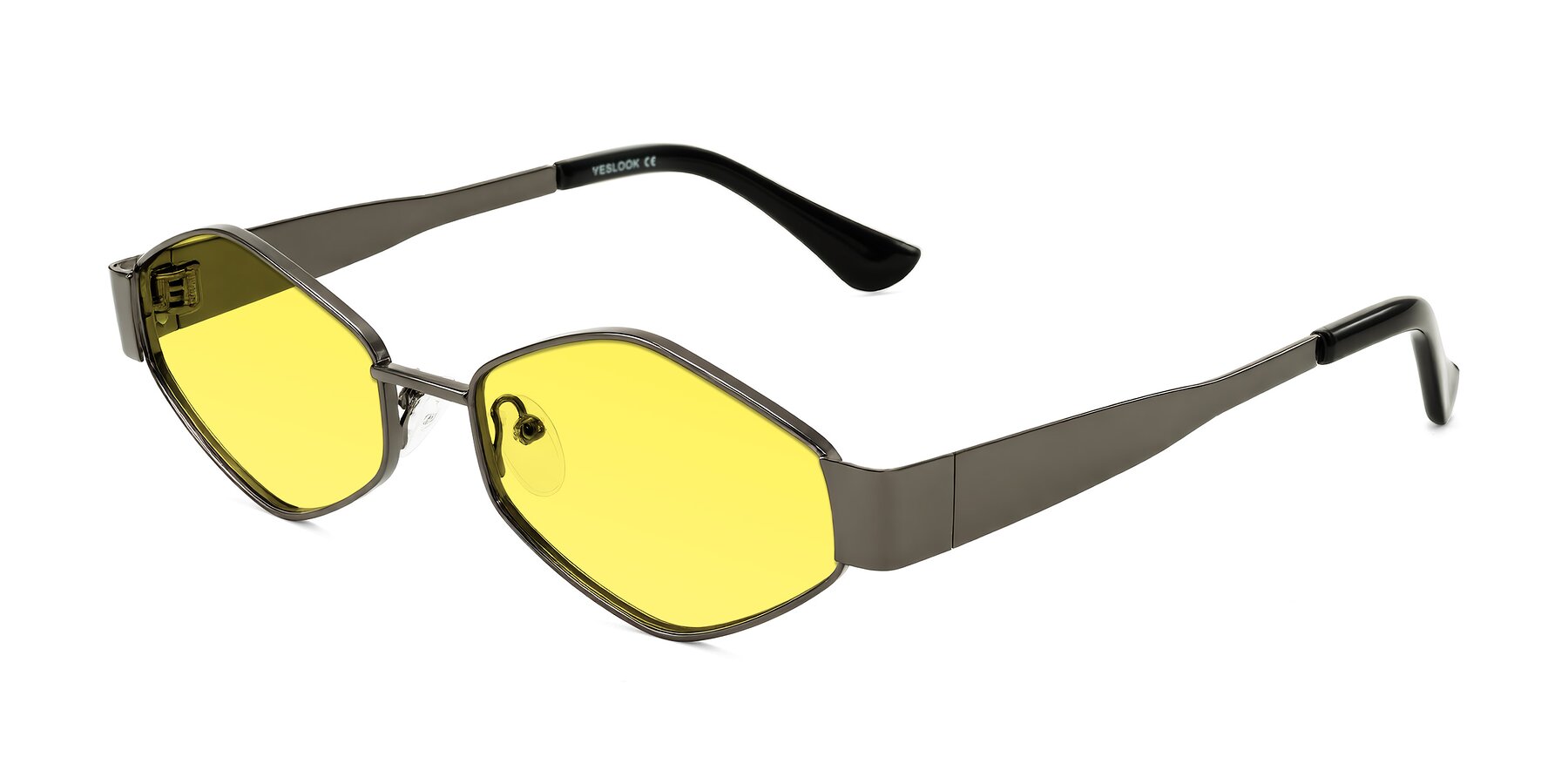 Angle of Midney in Gunmetal with Medium Yellow Tinted Lenses