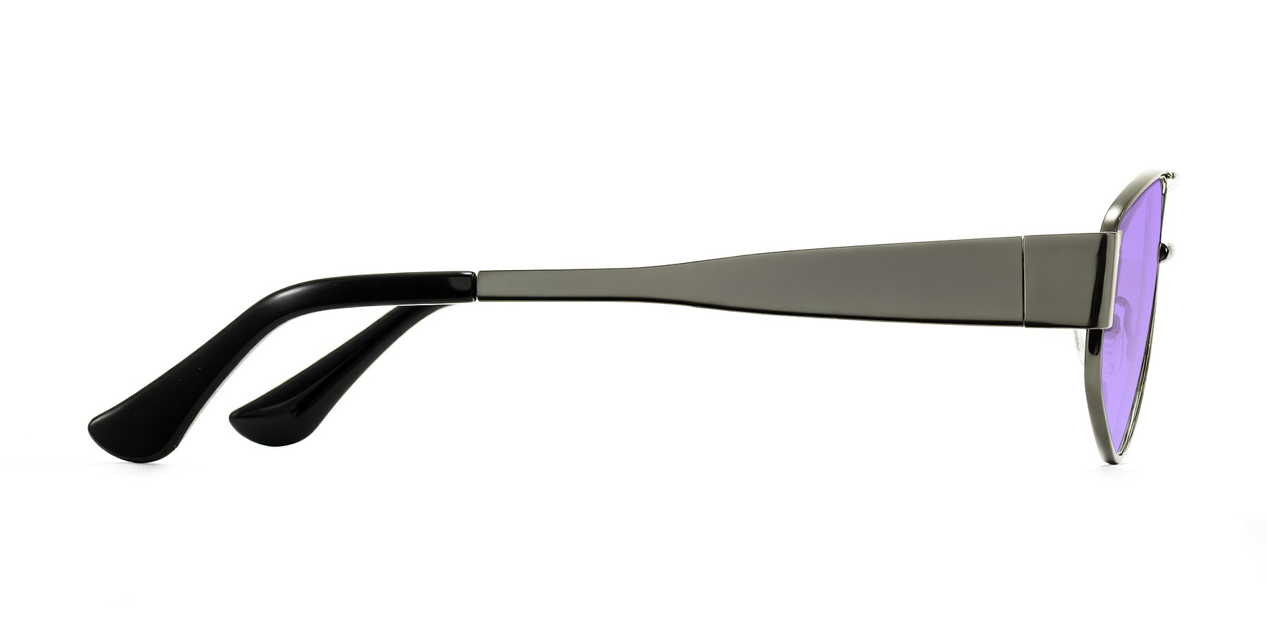 Side of Midney in Gunmetal with Medium Purple Tinted Lenses