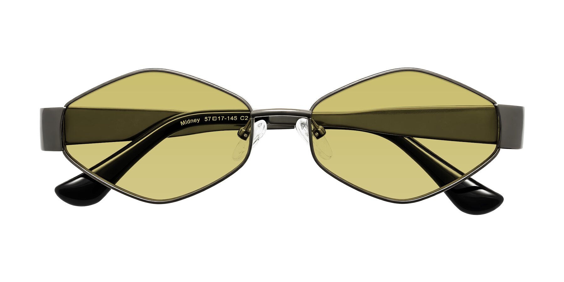 Folded Front of Midney in Gunmetal with Medium Champagne Tinted Lenses