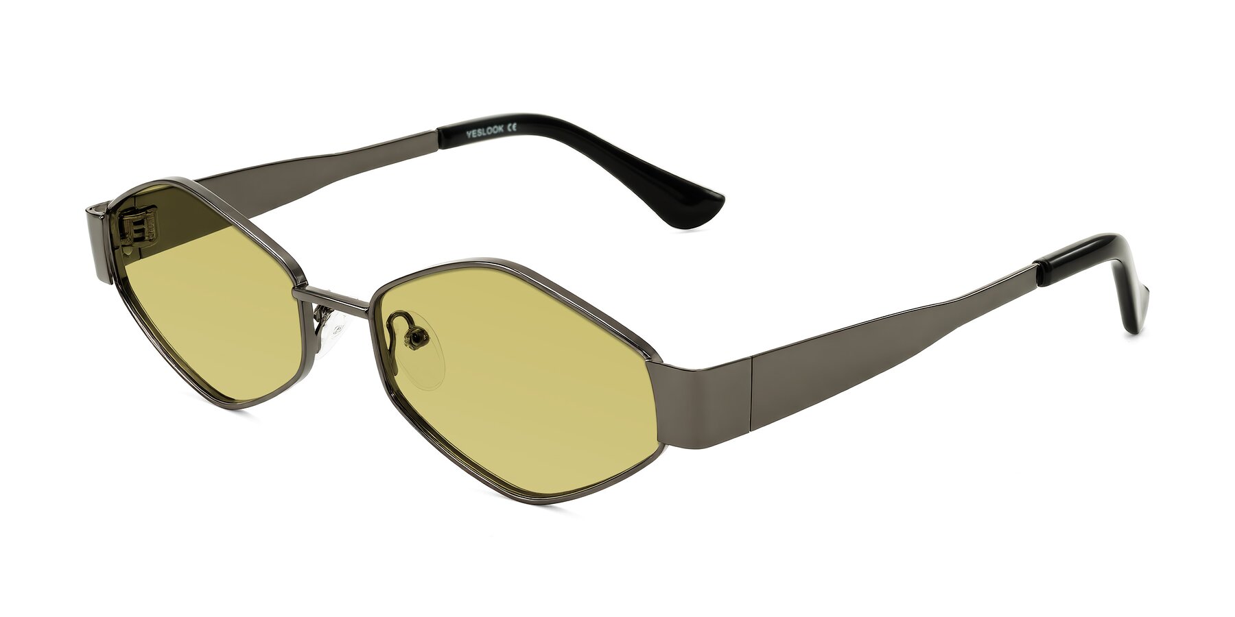 Angle of Midney in Gunmetal with Medium Champagne Tinted Lenses