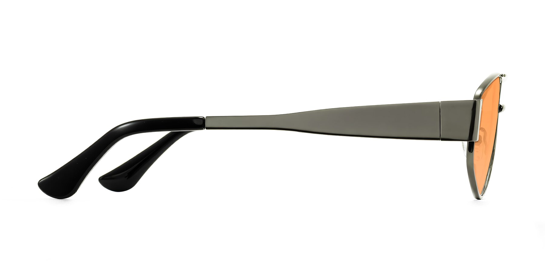 Side of Midney in Gunmetal with Medium Orange Tinted Lenses