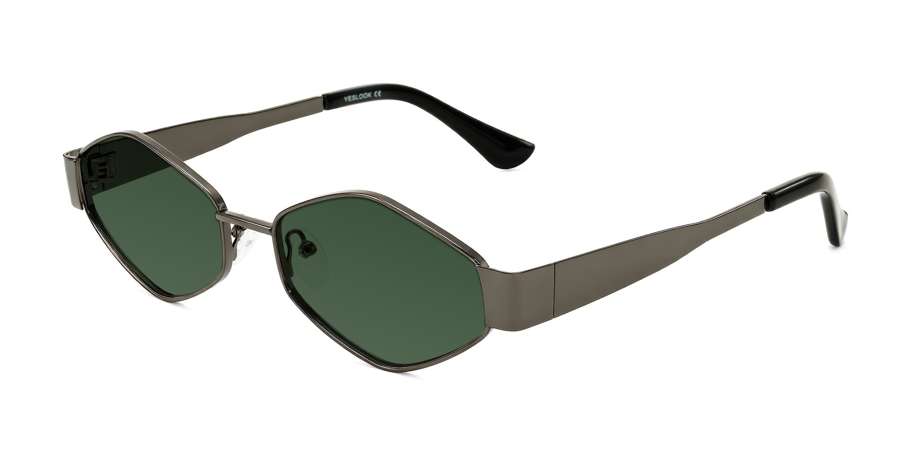 Angle of Midney in Gunmetal with Green Tinted Lenses