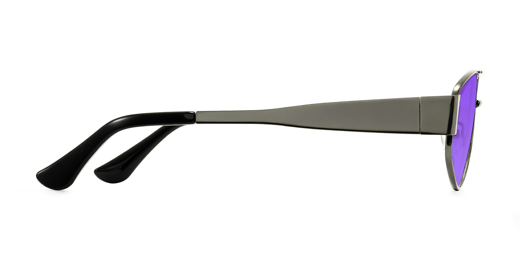 Side of Midney in Gunmetal with Purple Tinted Lenses