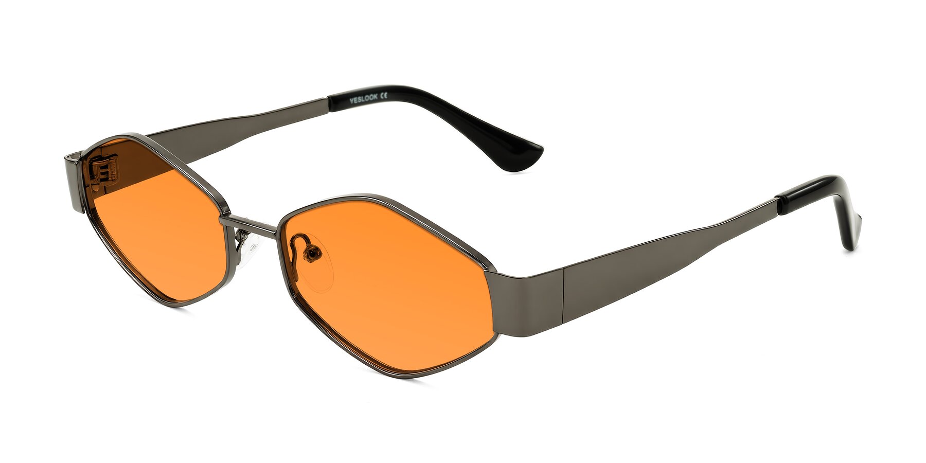 Angle of Midney in Gunmetal with Orange Tinted Lenses
