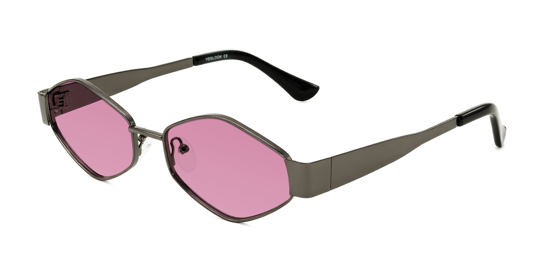 Angle of Midney in Gunmetal with Medium Wine Tinted Lenses