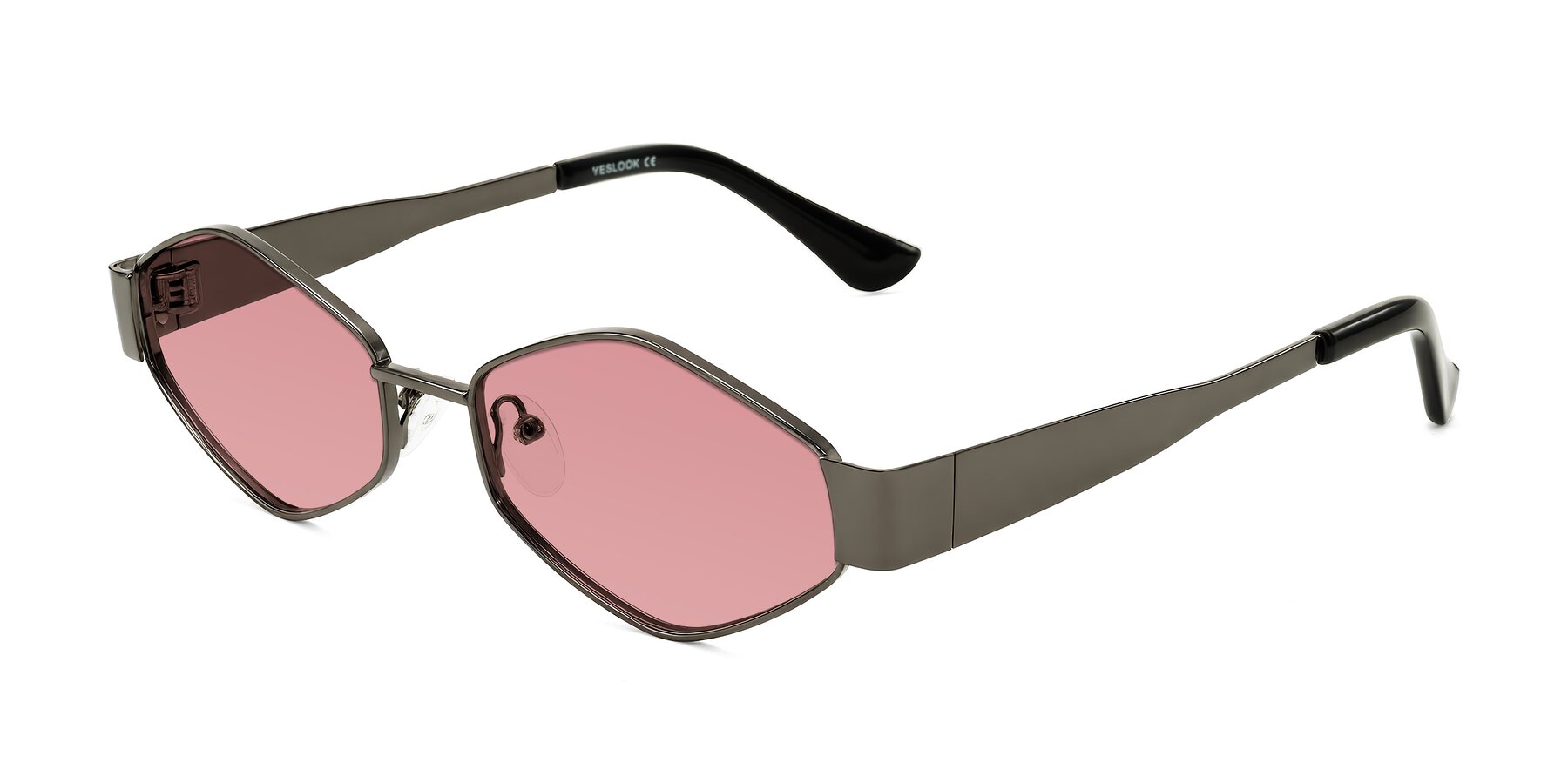 Angle of Midney in Gunmetal with Medium Garnet Tinted Lenses