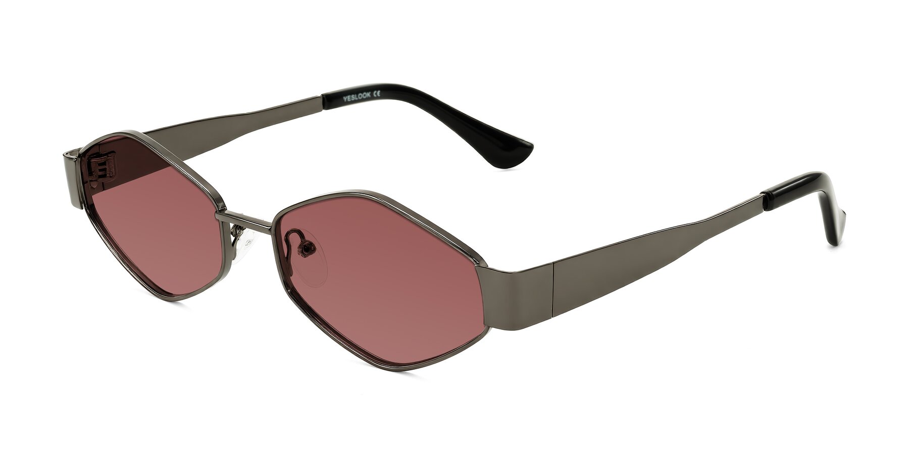 Angle of Midney in Gunmetal with Garnet Tinted Lenses