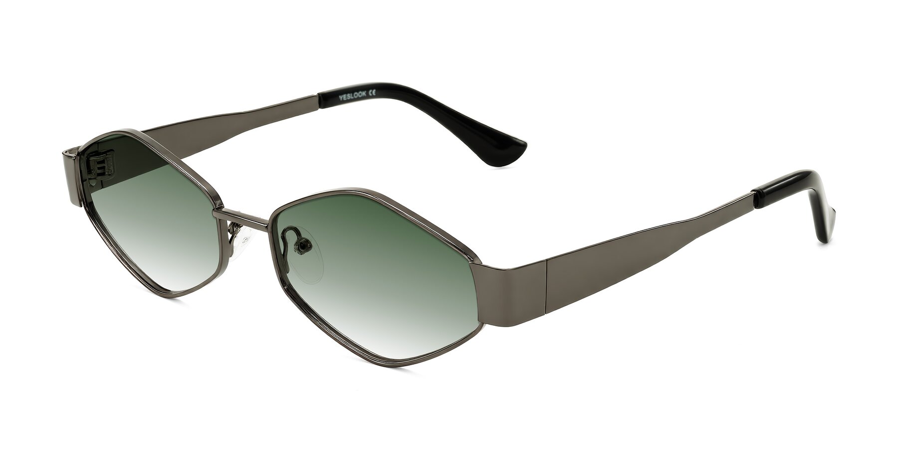 Angle of Midney in Gunmetal with Green Gradient Lenses