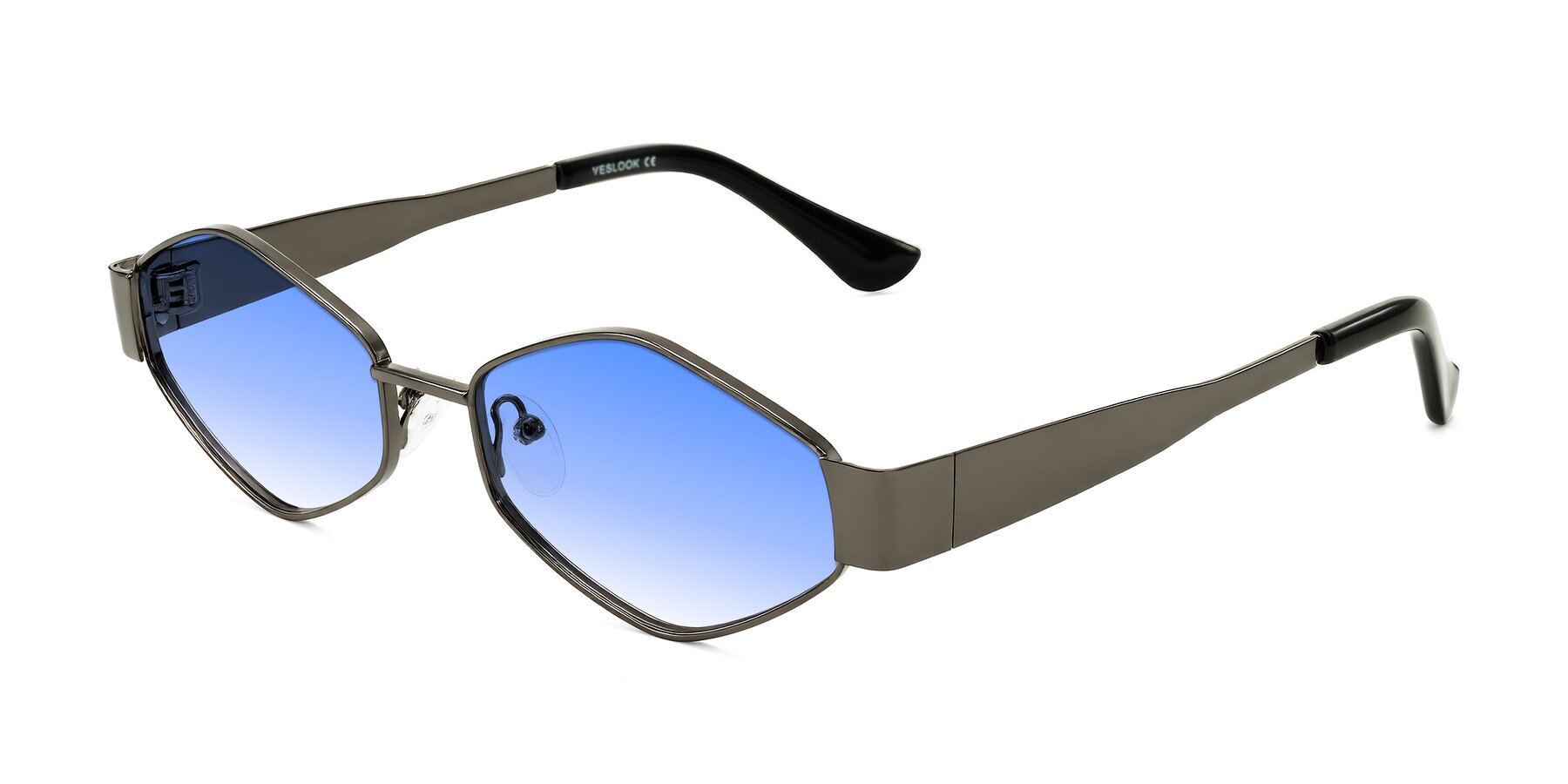 Angle of Midney in Gunmetal with Blue Gradient Lenses