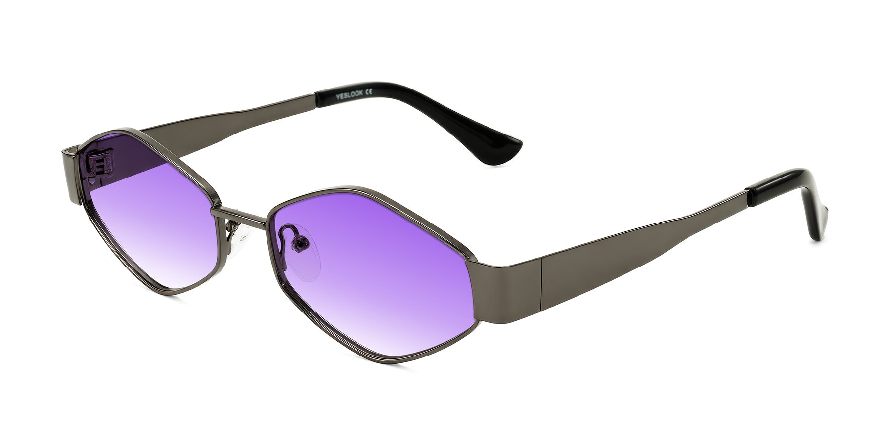 Angle of Midney in Gunmetal with Purple Gradient Lenses