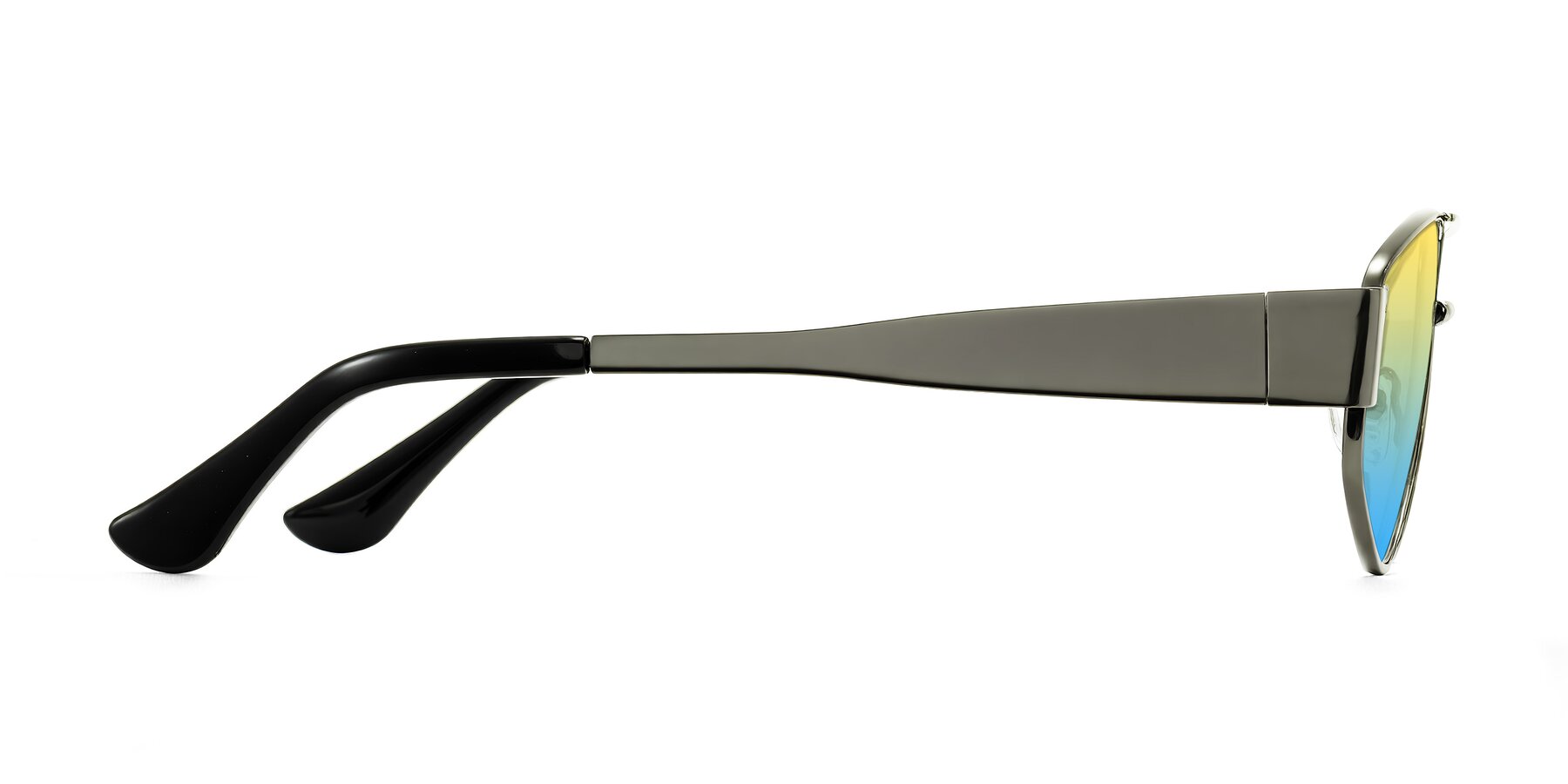 Side of Midney in Gunmetal with Yellow / Blue Gradient Lenses