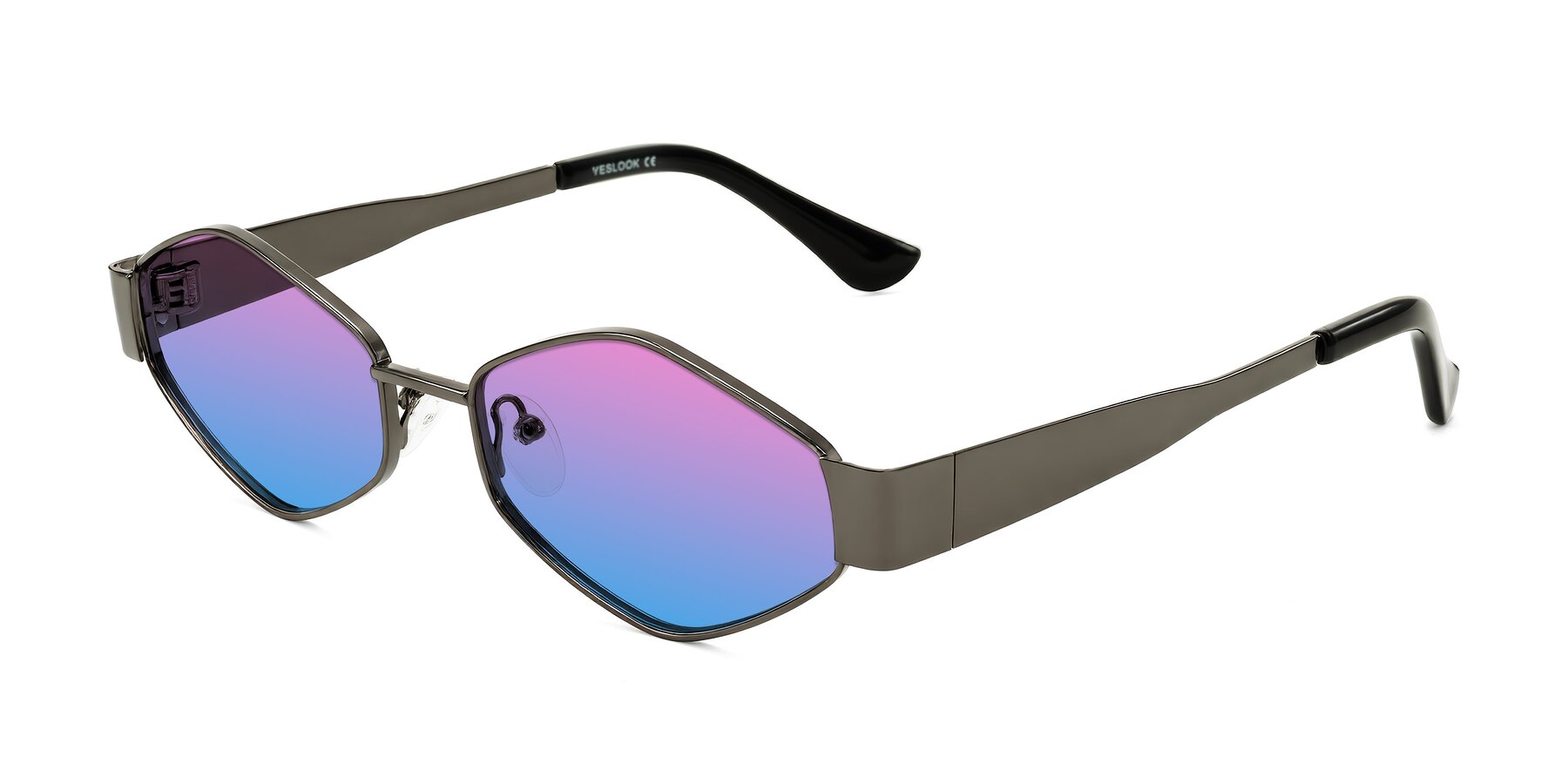 Angle of Midney in Gunmetal with Pink / Blue Gradient Lenses