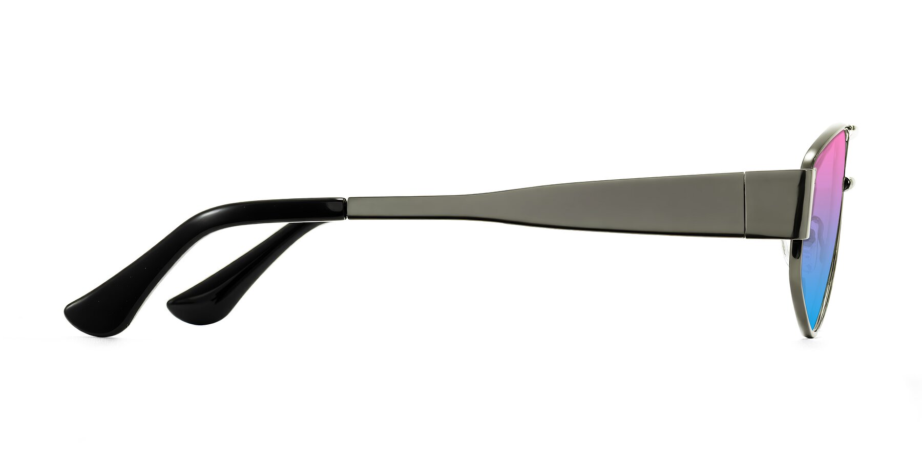 Side of Midney in Gunmetal with Pink / Blue Gradient Lenses