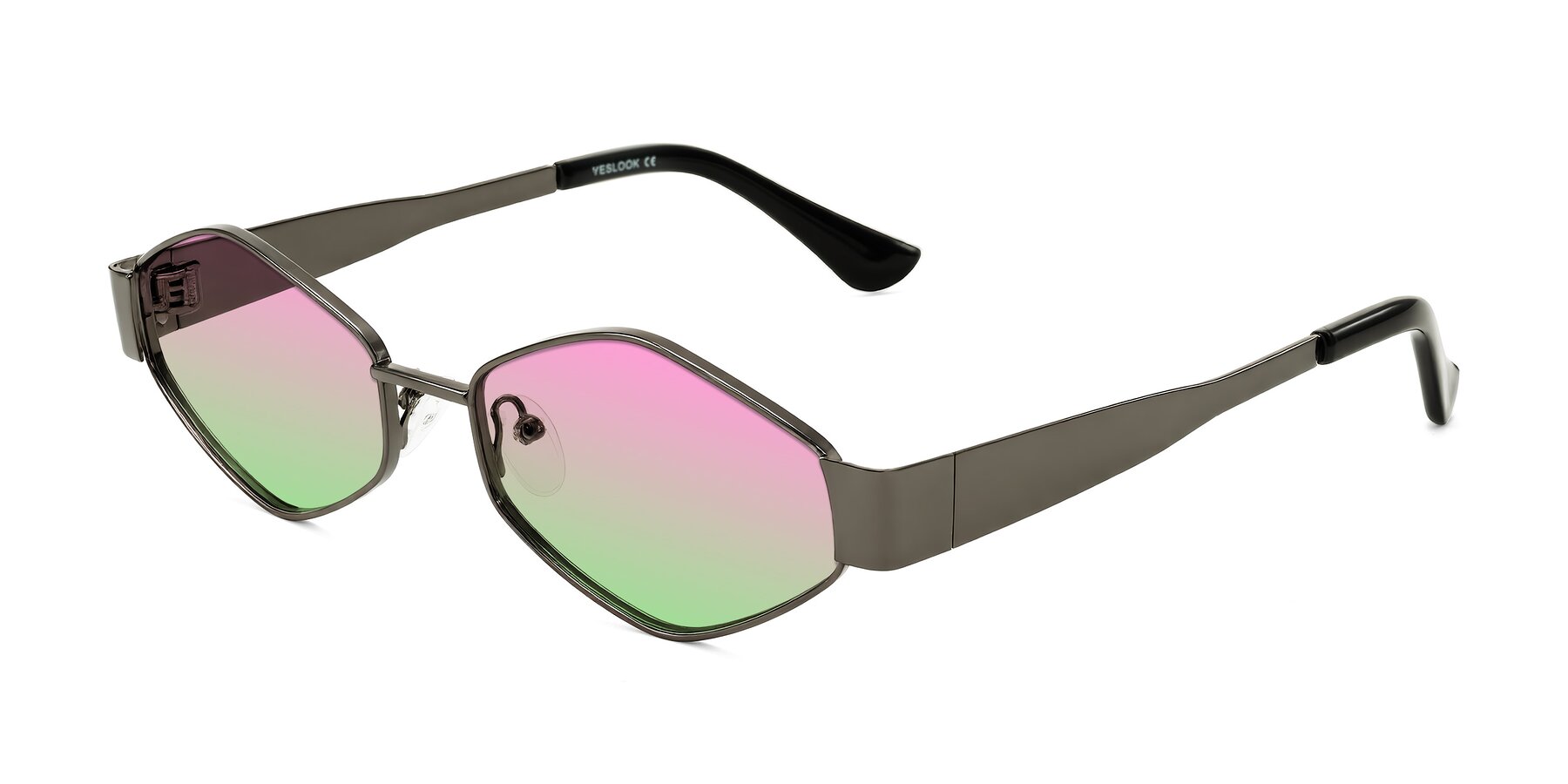 Angle of Midney in Gunmetal with Pink / Green Gradient Lenses
