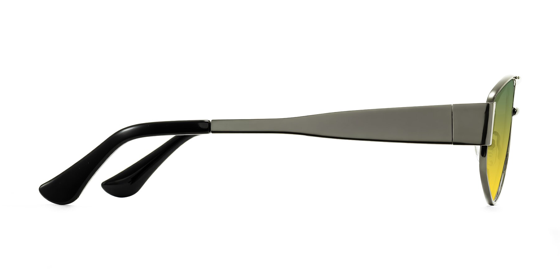 Side of Midney in Gunmetal with Green / Yellow Gradient Lenses