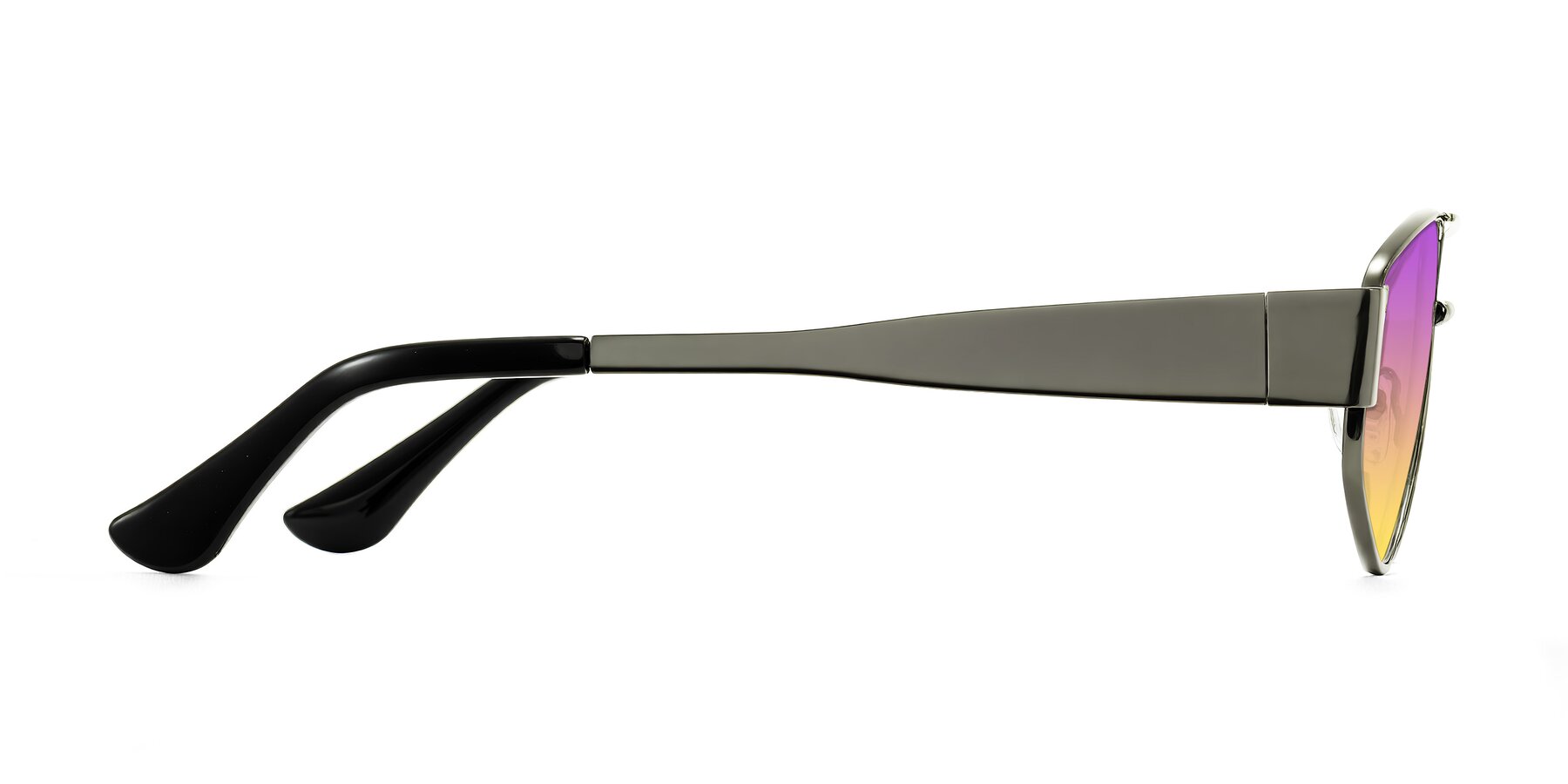 Side of Midney in Gunmetal with Purple / Yellow Gradient Lenses