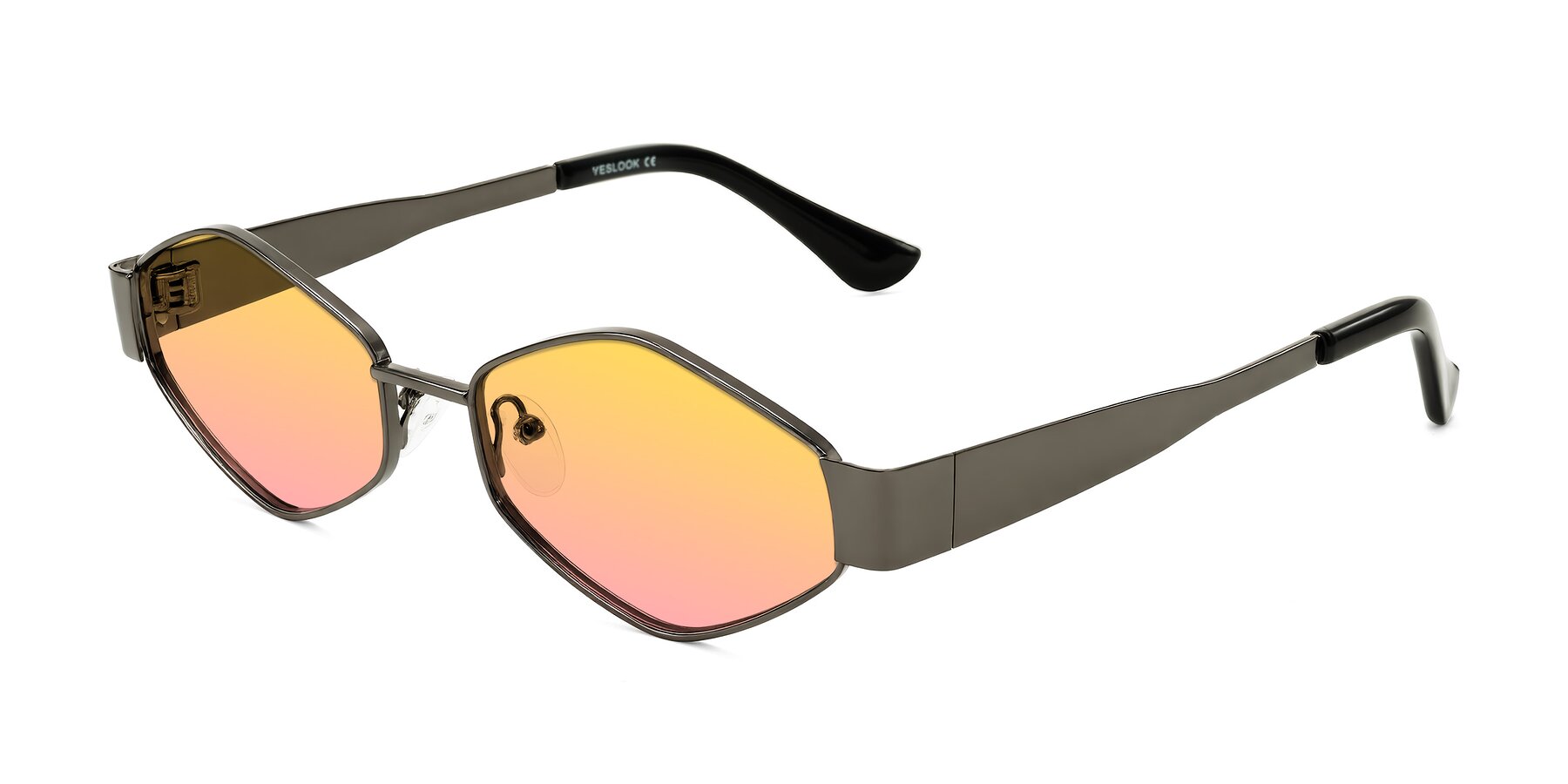 Angle of Midney in Gunmetal with Yellow / Pink Gradient Lenses