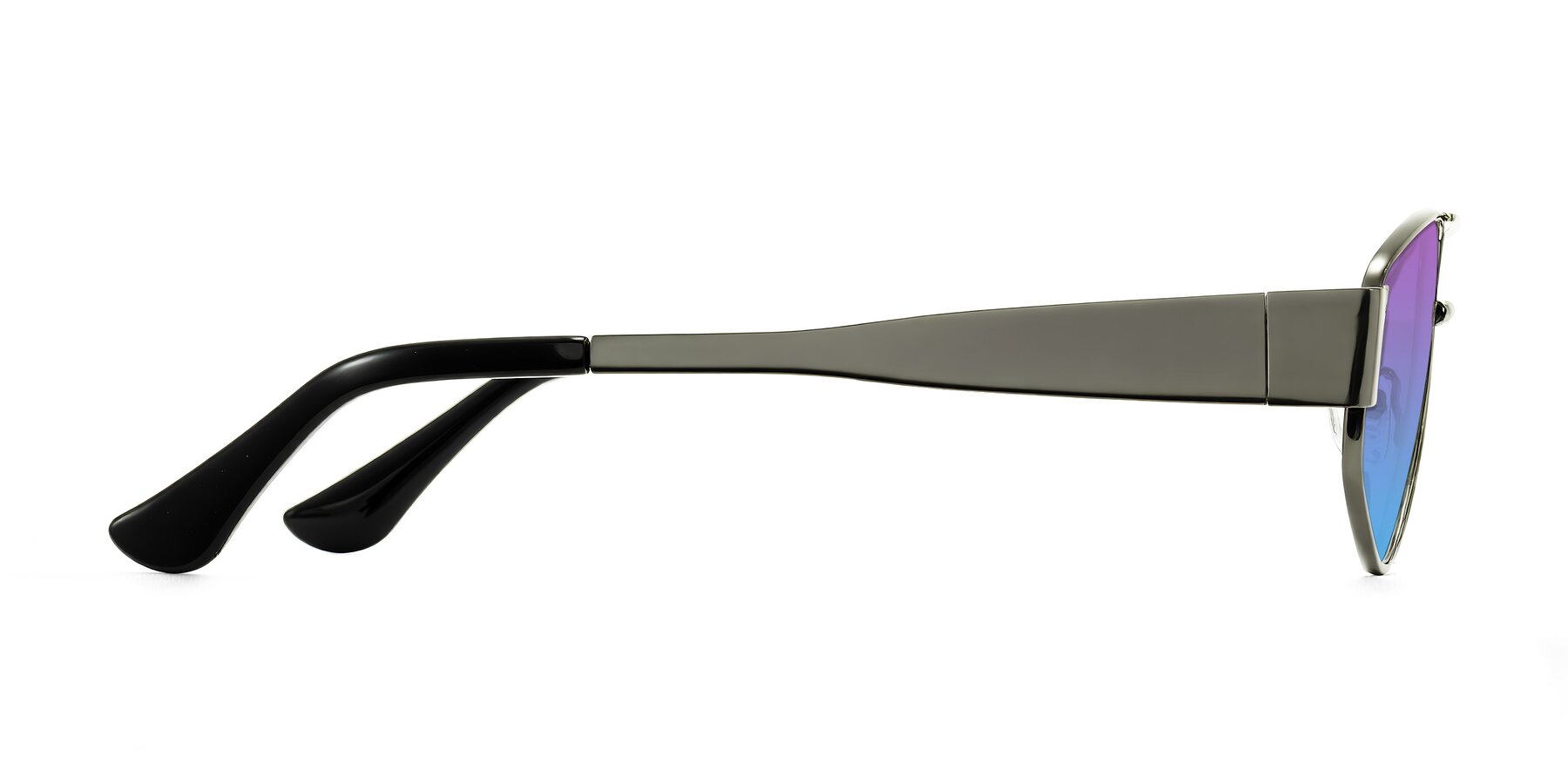 Side of Midney in Gunmetal with Purple / Blue Gradient Lenses