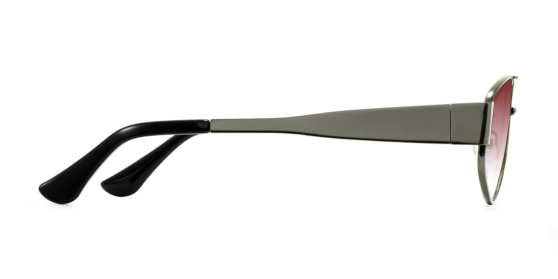 Side of Midney in Gunmetal with Garnet Gradient Lenses