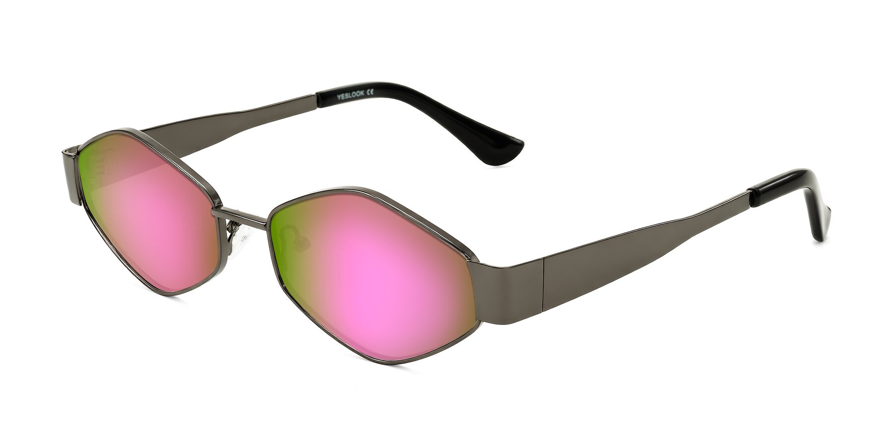 Angle of Midney in Gunmetal with Pink Mirrored Lenses