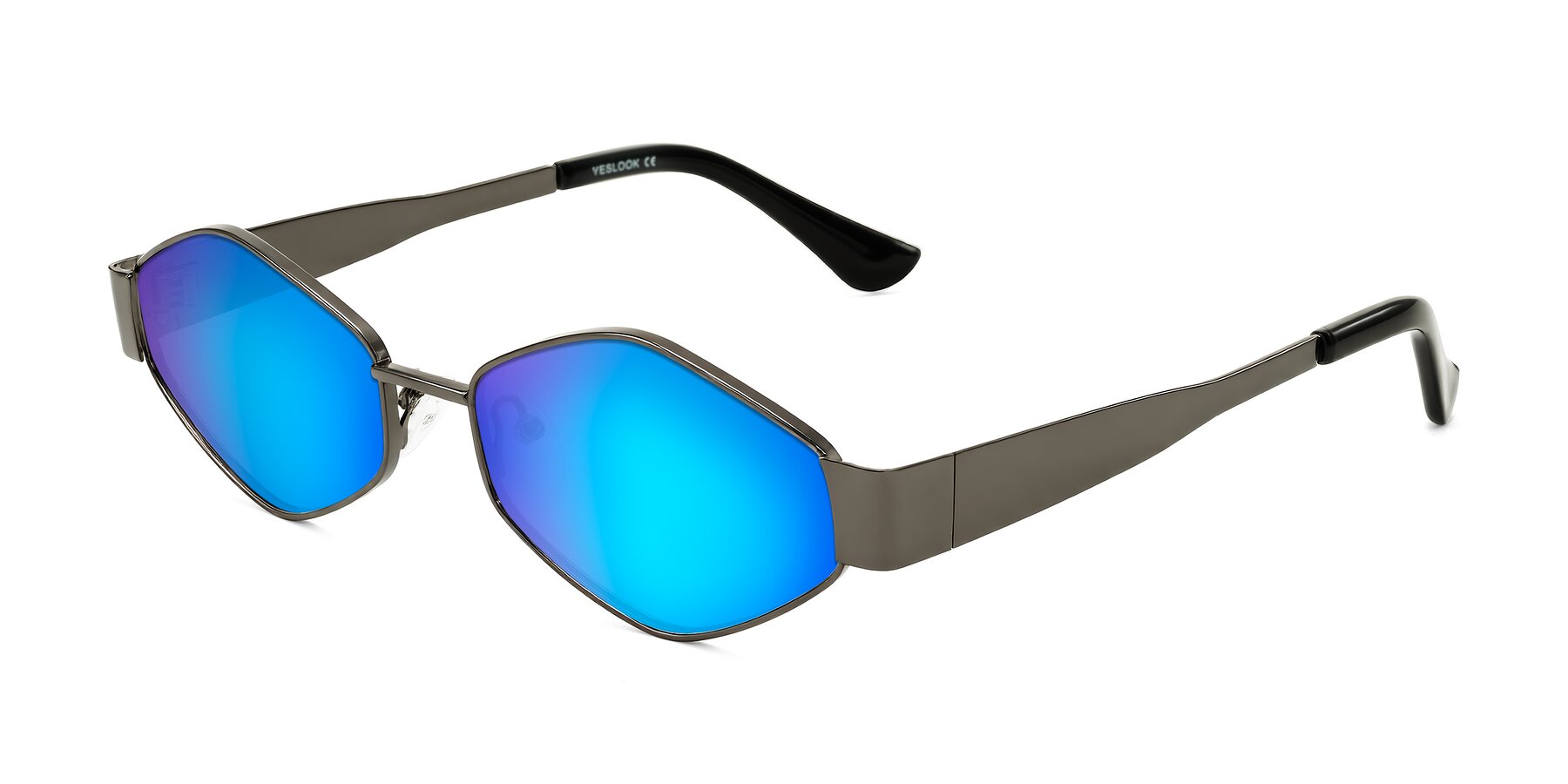 Angle of Midney in Gunmetal with Blue Mirrored Lenses