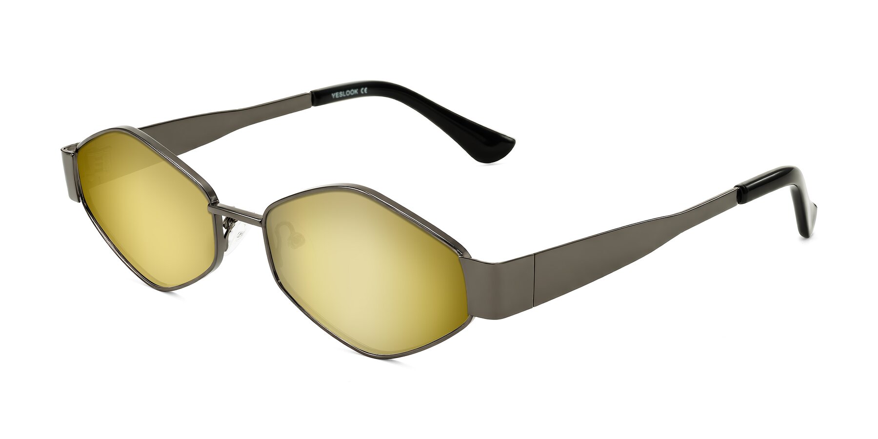 Angle of Midney in Gunmetal with Gold Mirrored Lenses