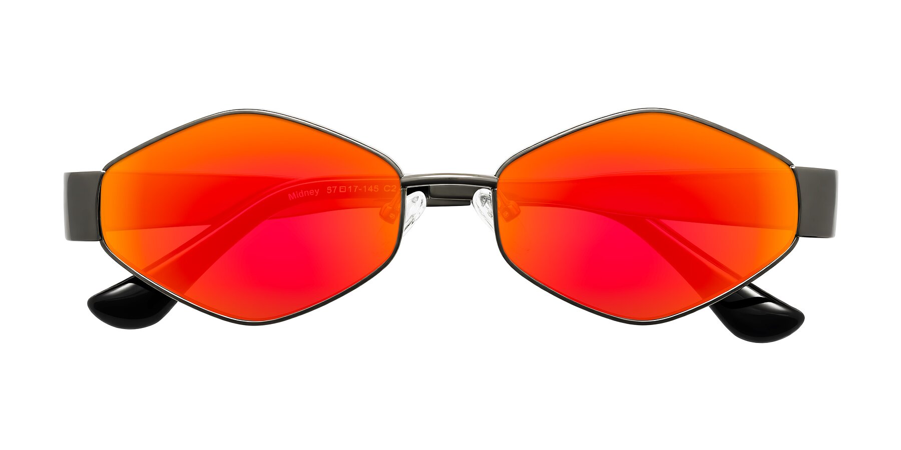 Folded Front of Midney in Gunmetal with Red Gold Mirrored Lenses