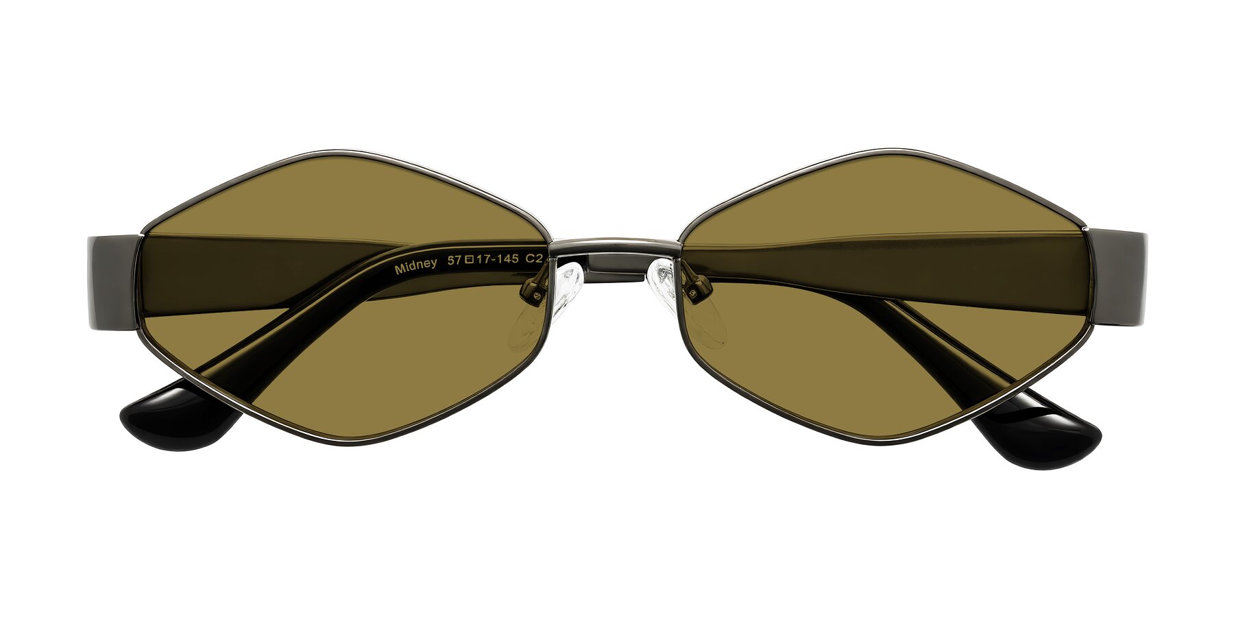 Folded Front of Midney in Gunmetal with Brown Polarized Lenses