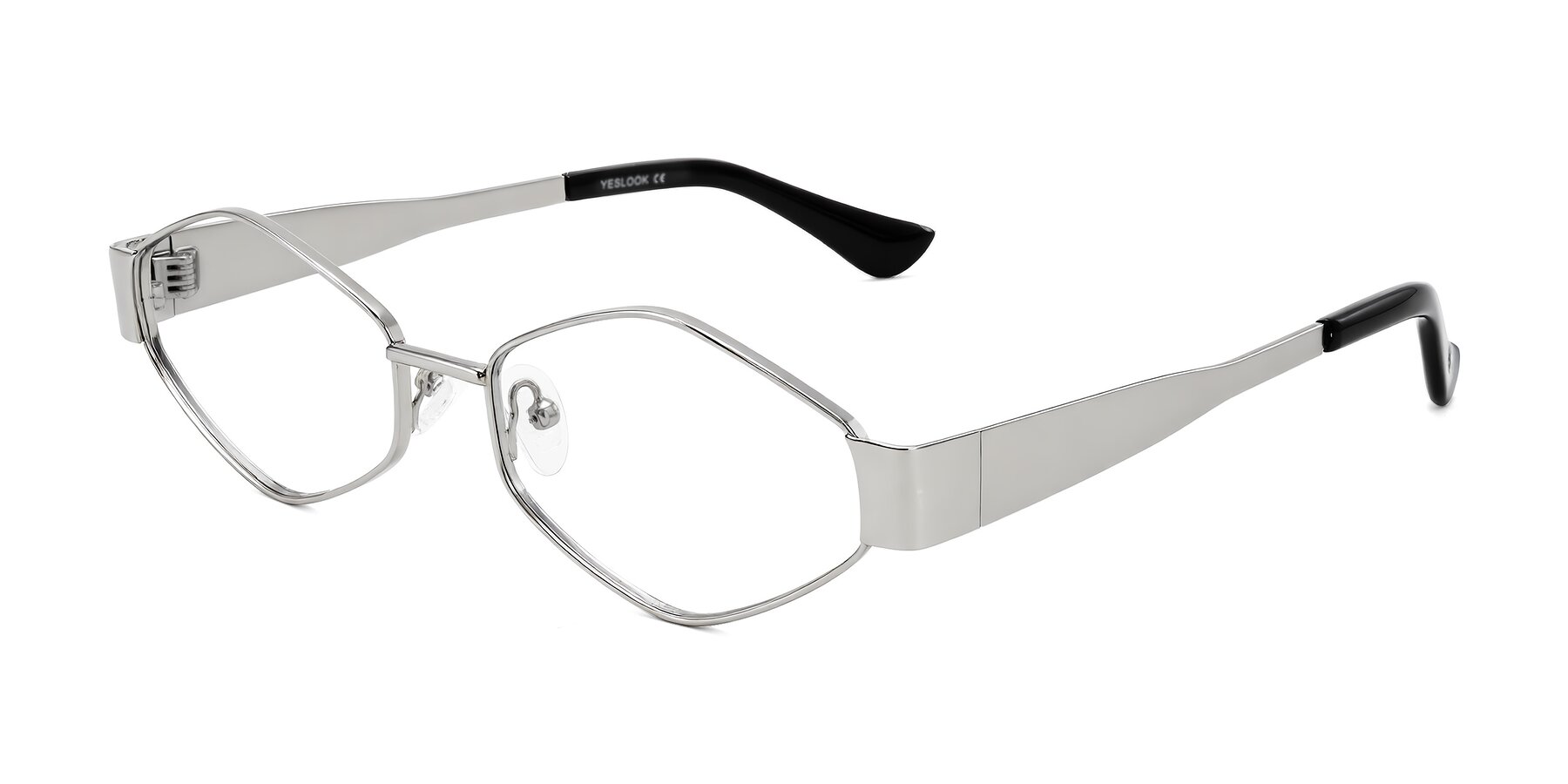 Angle of Midney in Silver with Clear Eyeglass Lenses