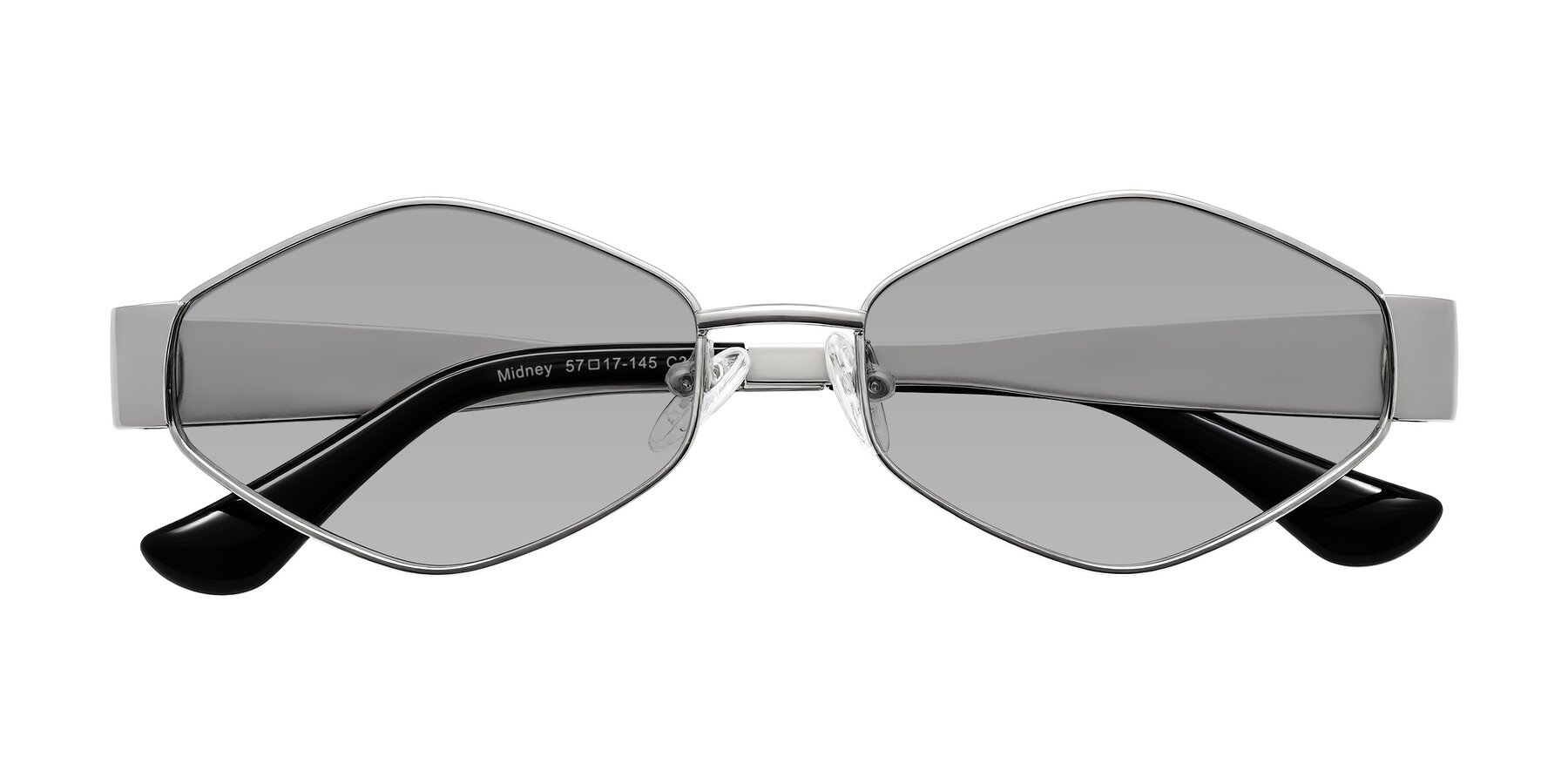 Folded Front of Midney in Silver with Light Gray Tinted Lenses