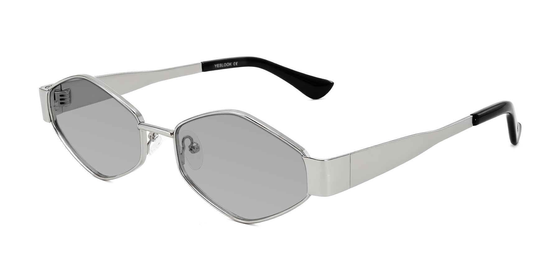 Angle of Midney in Silver with Light Gray Tinted Lenses