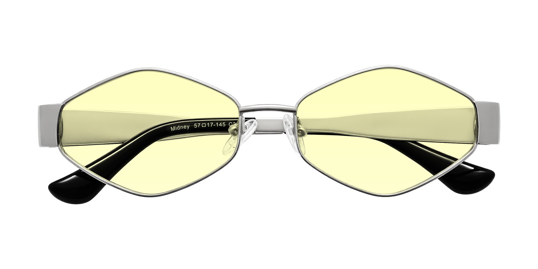 Folded Front of Midney in Silver with Light Yellow Tinted Lenses