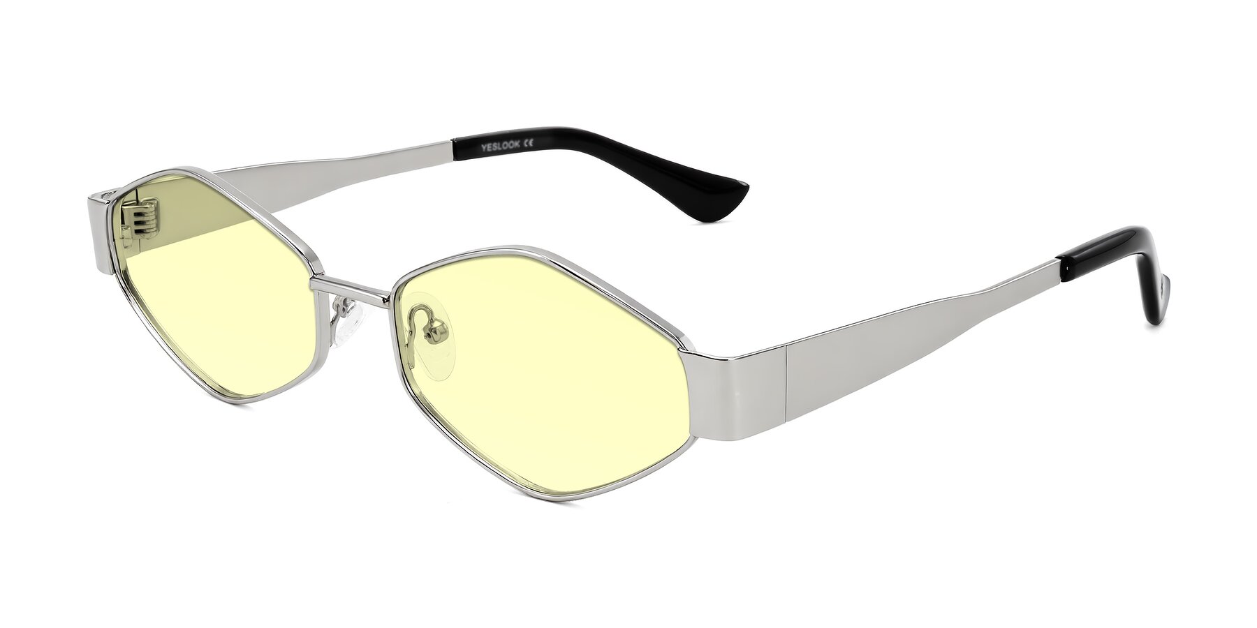 Angle of Midney in Silver with Light Yellow Tinted Lenses