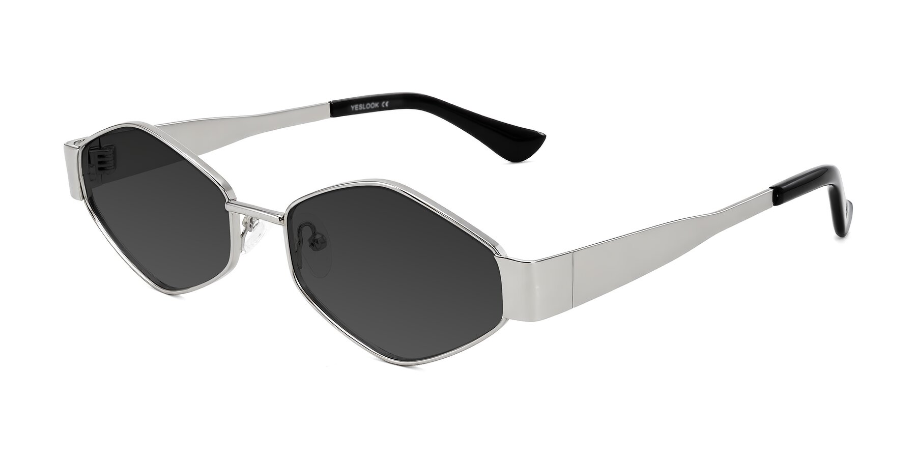 Angle of Midney in Silver with Gray Tinted Lenses