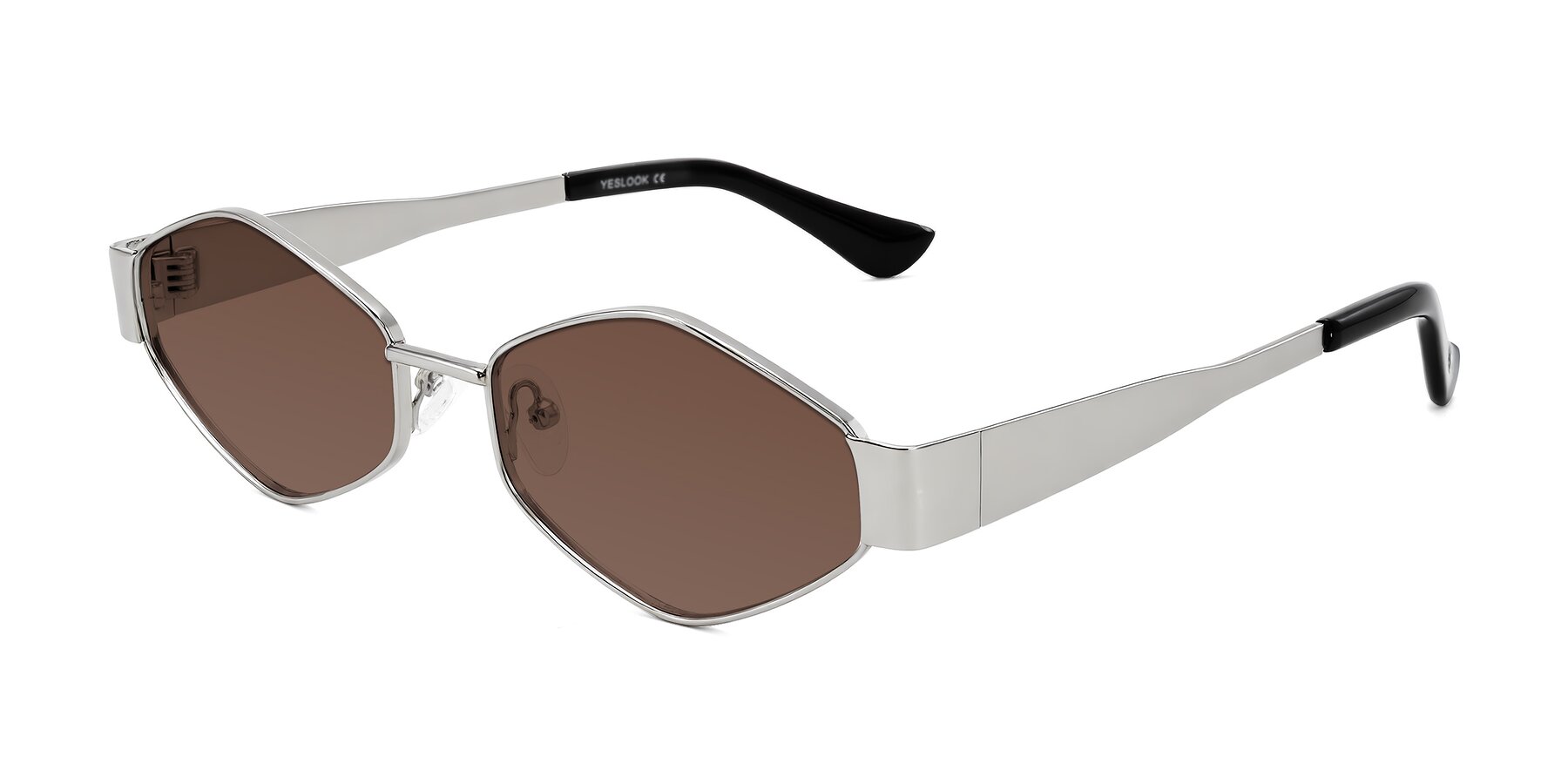 Angle of Midney in Silver with Brown Tinted Lenses