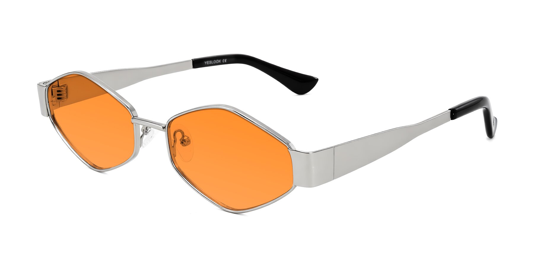 Angle of Midney in Silver with Orange Tinted Lenses