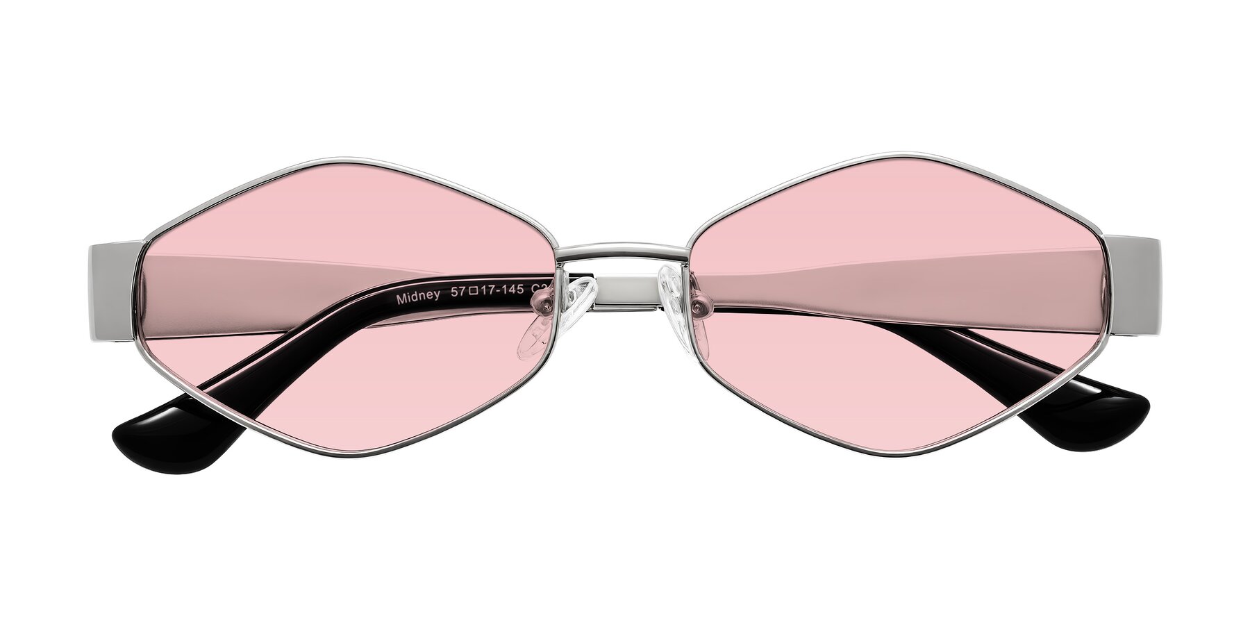 Folded Front of Midney in Silver with Light Garnet Tinted Lenses
