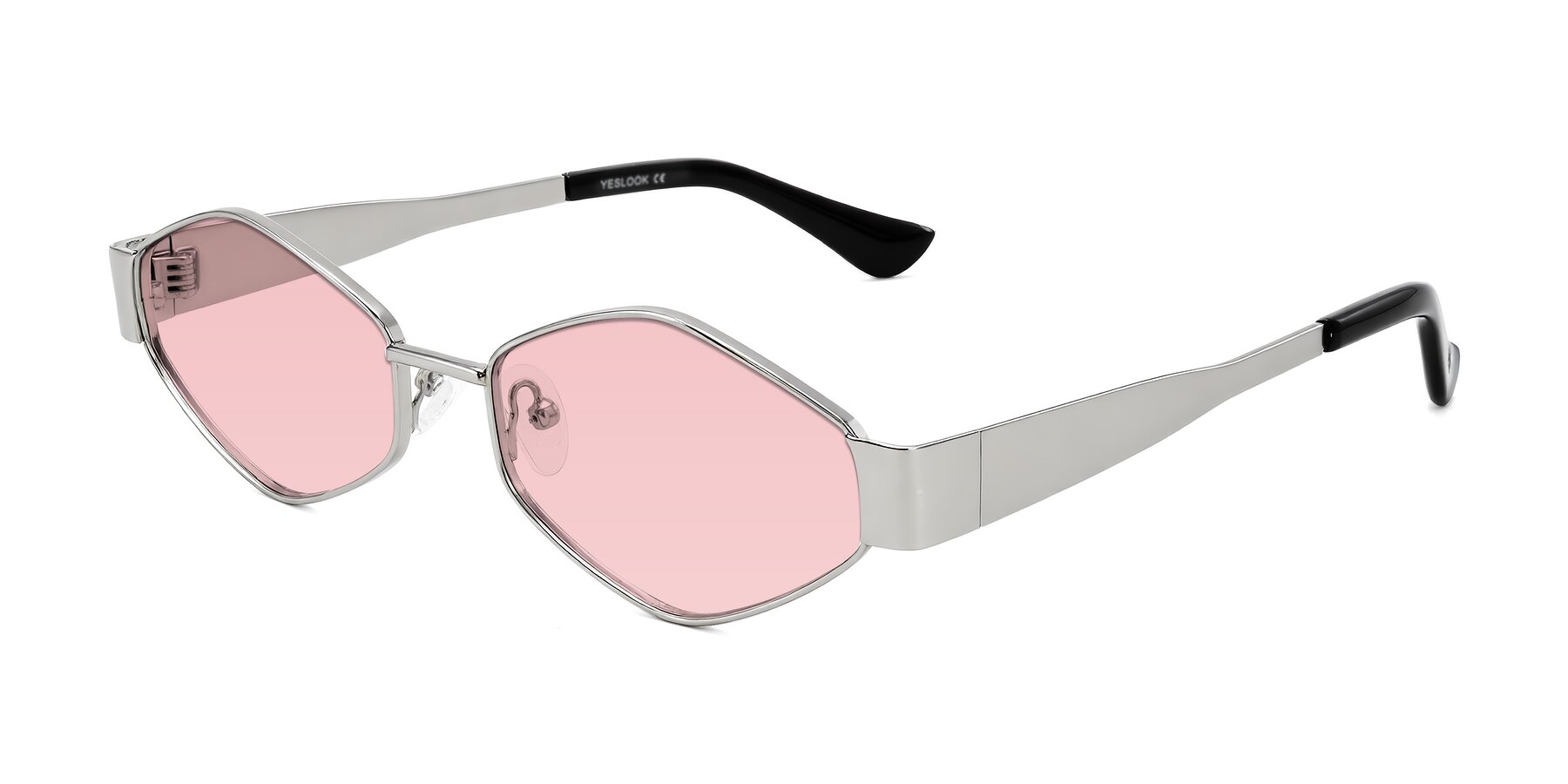 Angle of Midney in Silver with Light Garnet Tinted Lenses