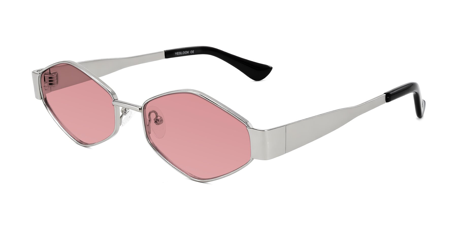 Angle of Midney in Silver with Medium Garnet Tinted Lenses