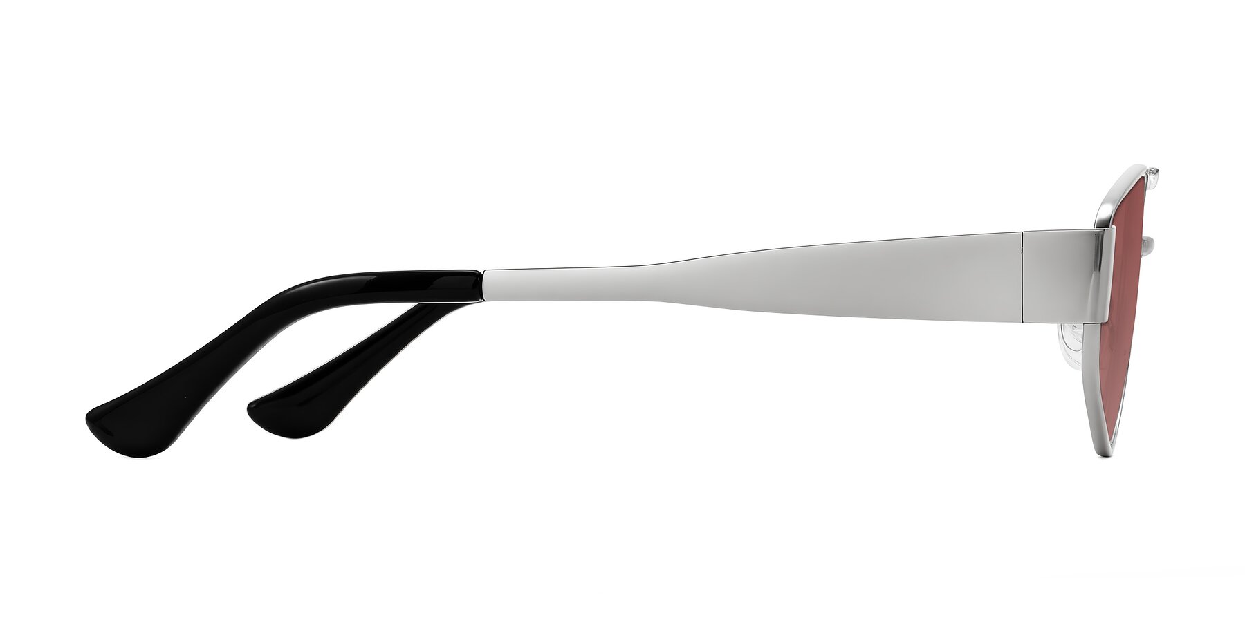 Side of Midney in Silver with Garnet Tinted Lenses