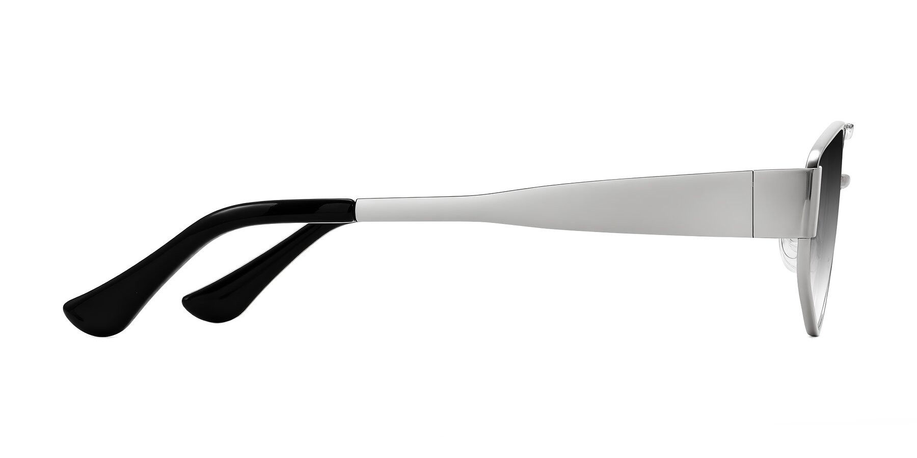 Side of Midney in Silver with Gray Gradient Lenses