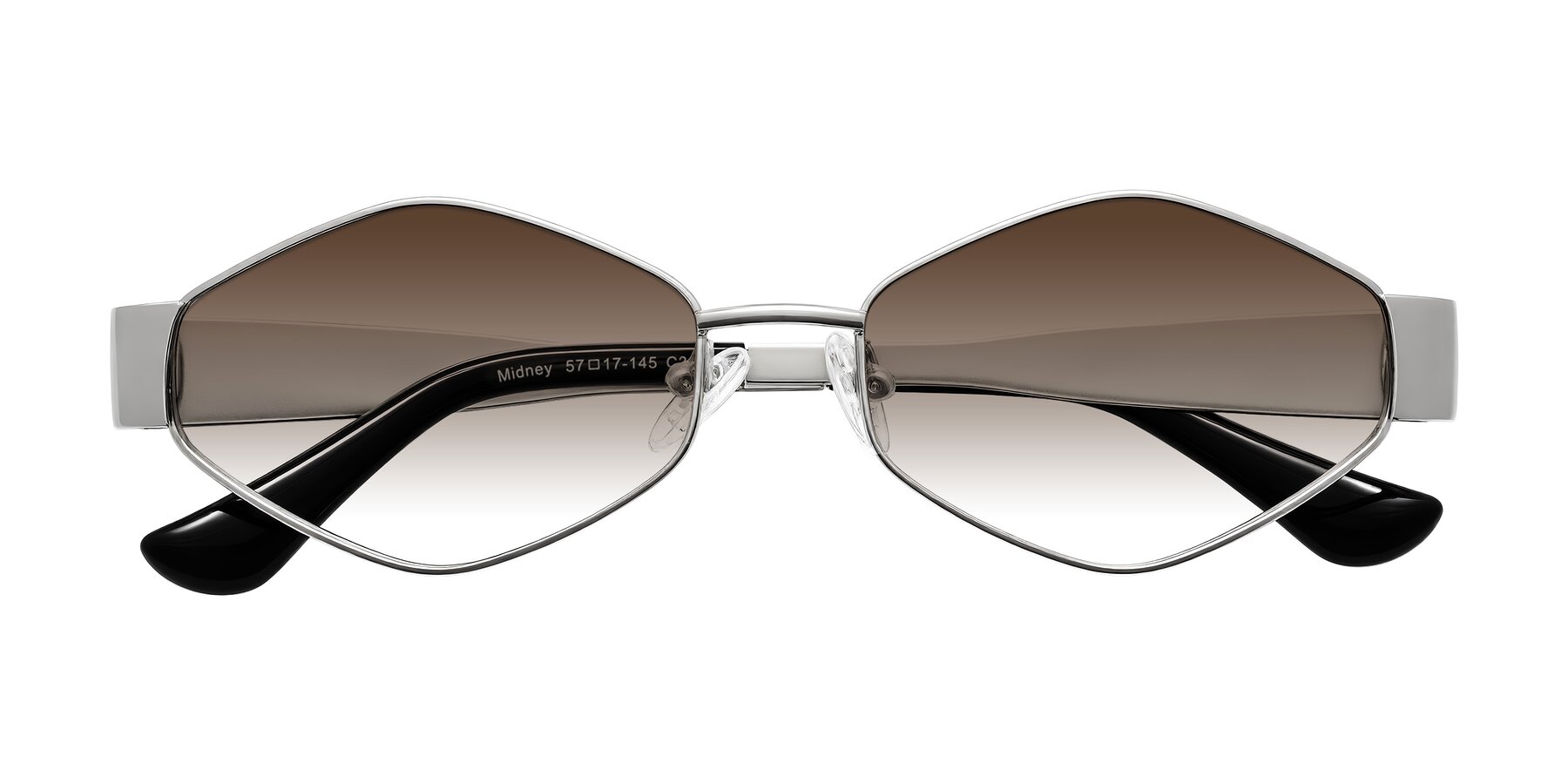 Folded Front of Midney in Silver with Brown Gradient Lenses