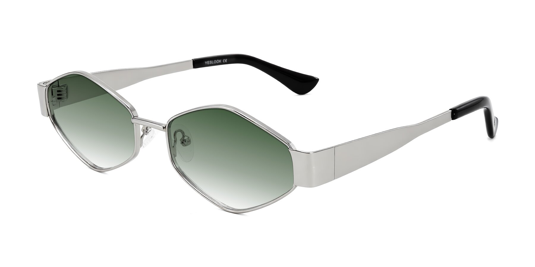 Angle of Midney in Silver with Green Gradient Lenses