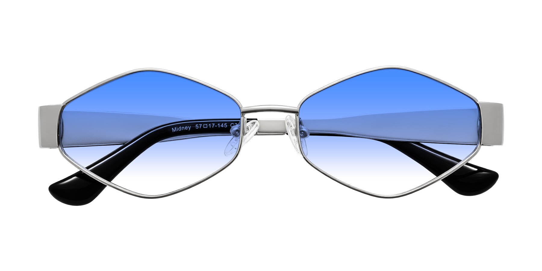 Folded Front of Midney in Silver with Blue Gradient Lenses
