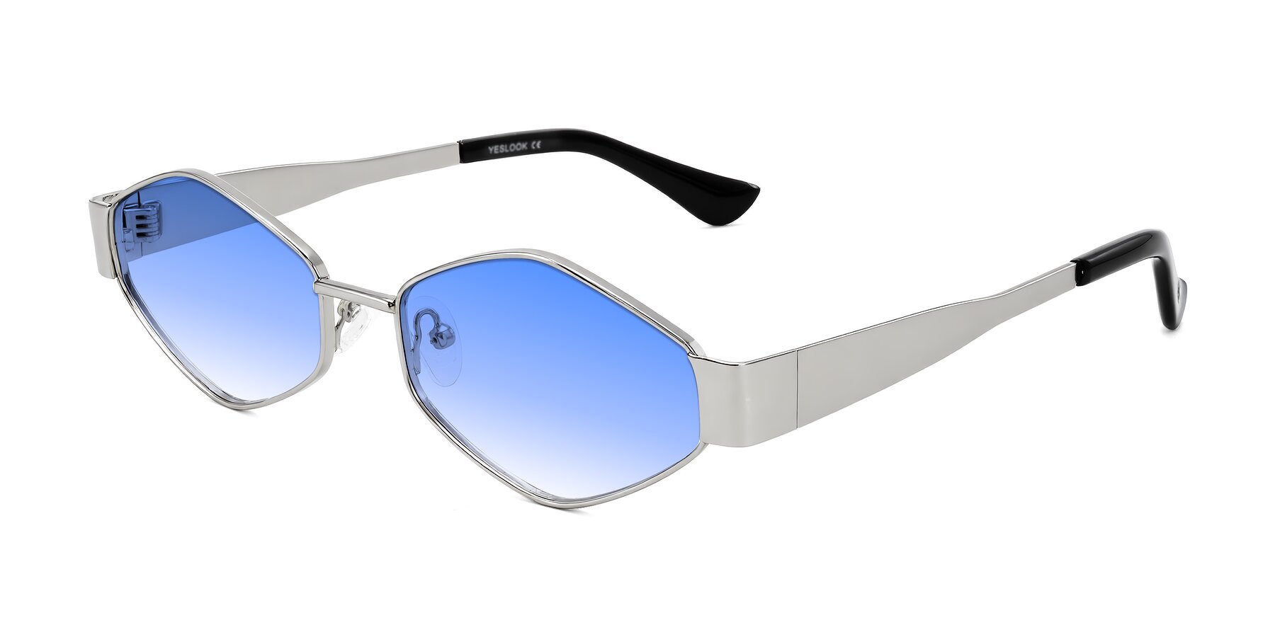 Angle of Midney in Silver with Blue Gradient Lenses